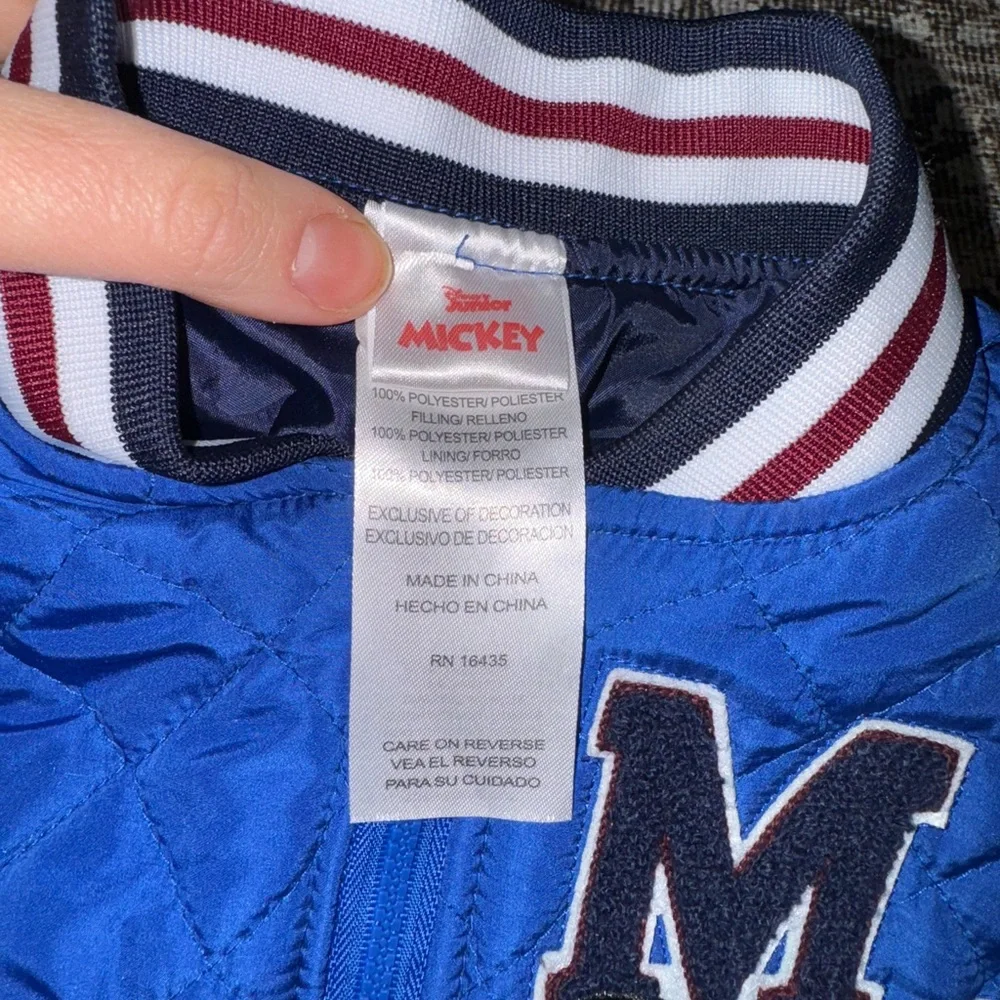 WALT DISNEY MICKEY MOUSE‎ EMBROIDERED VARSITY JACKET QUILTED PUFFER COAT SIZE 2T